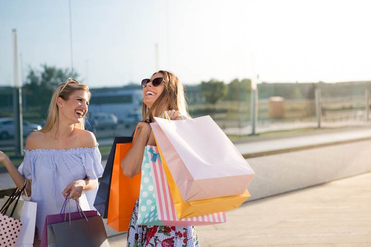 Lucky shopping in a shopping center with your best friend. Lucky shopping in a shopping center with your best friend.