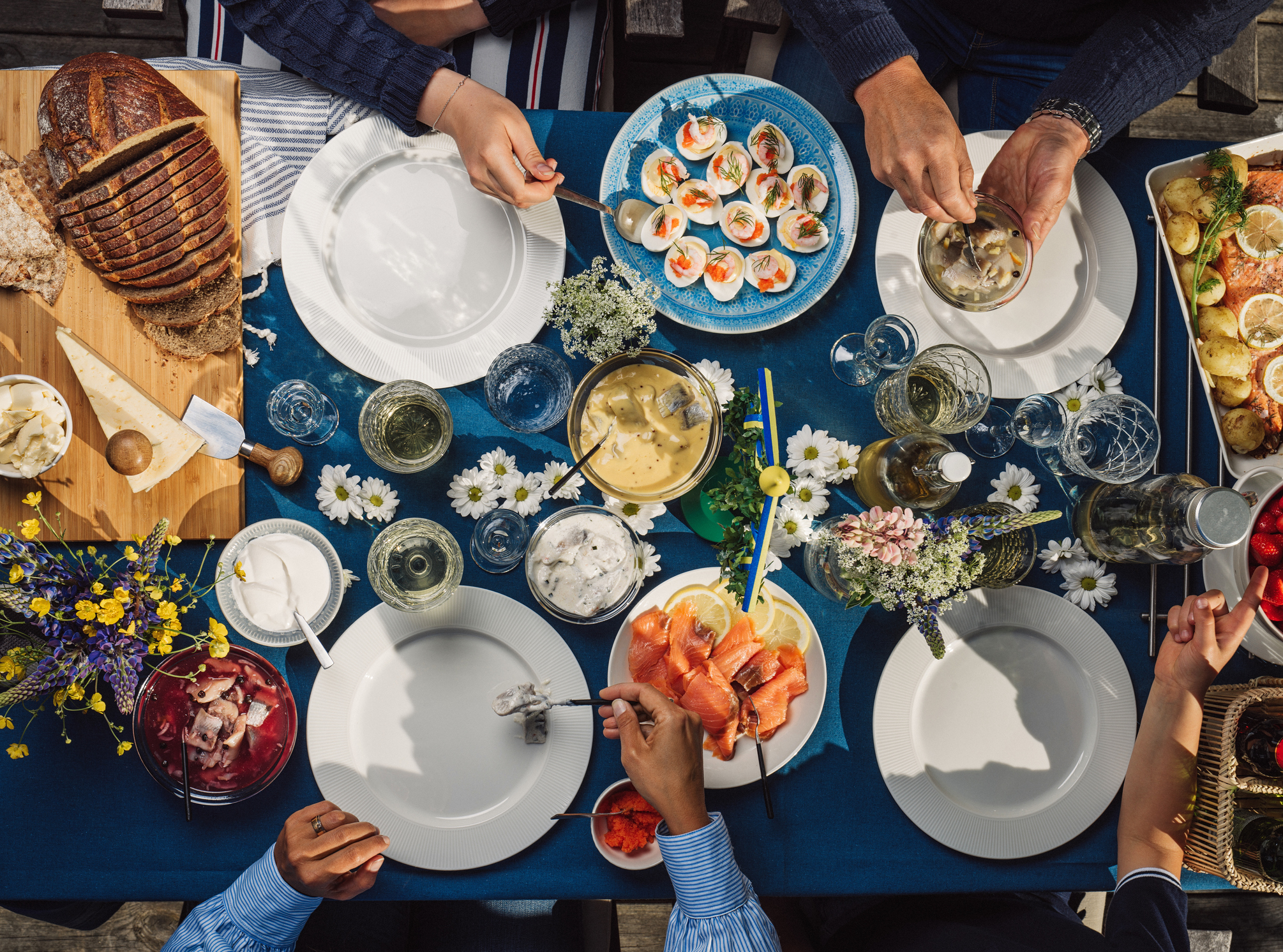 Swedish summer Midsommar Midsummer celebration dinner party